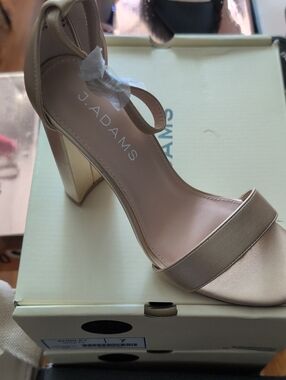 Adams Blush Pink Block Heel Sandals with Ankle Strap